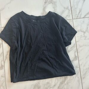 INTERMIX Black Short Sleeve Crewneck Tee